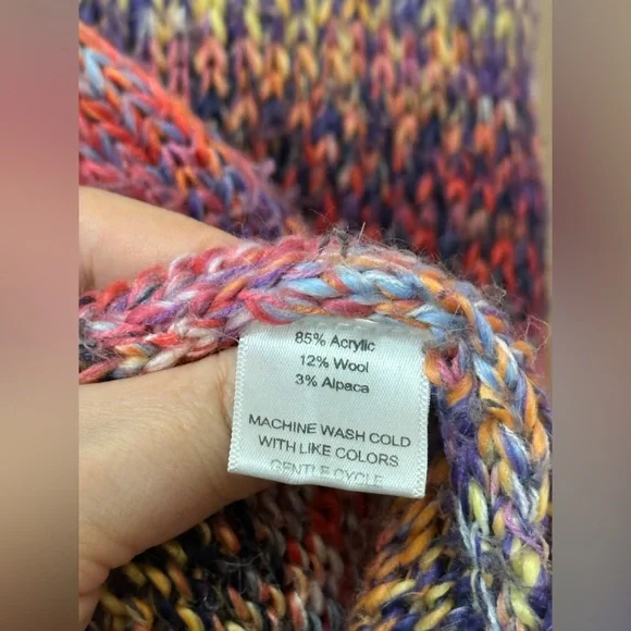 Beautiful Soul Chunky Knit Cardigan Oversized XXL 2XL Heavy Multicolor Boho - Picture 5 of 9